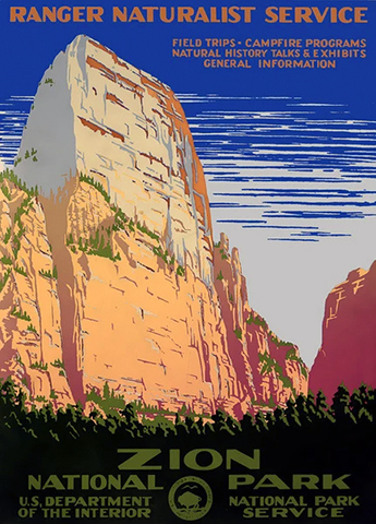 NPS Zion retro poster