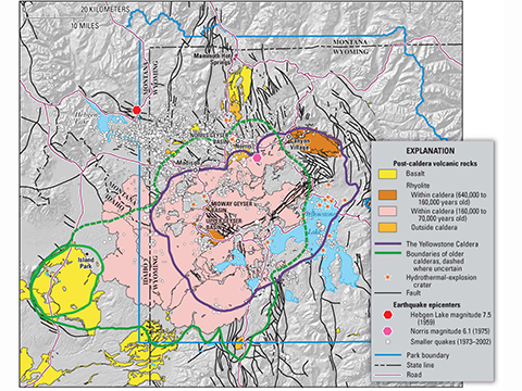 Yellowstone caldera map