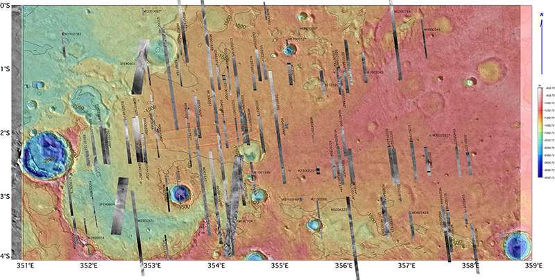 Meridiani Planum topo map