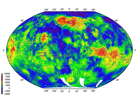 Venus topography