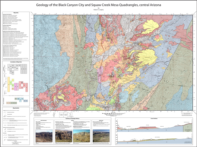 Geology of the Black Canyon City and Squaw Creek Mesa Quadrangles, central Arizona