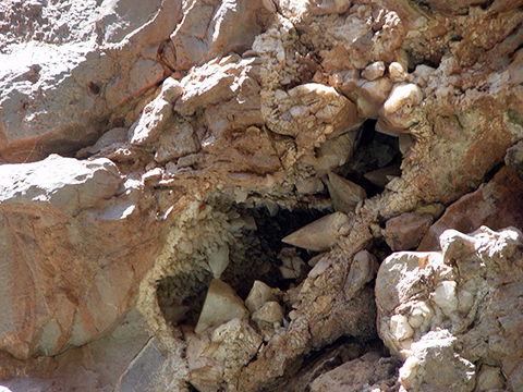 Calcite crystals near Nautiloid Canyon